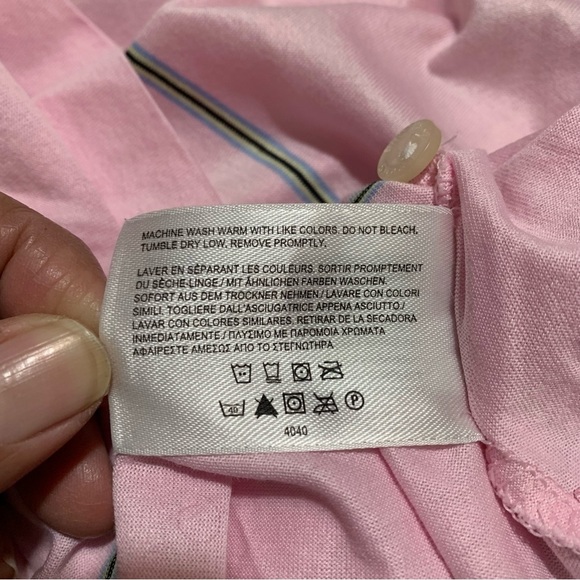 Brooks Brothers Polo T-Shirt Mens Striped Pink Short Sleeve Size XL - Picture 10 of 13